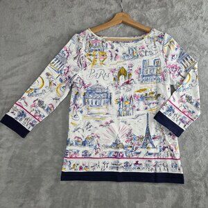 Talbots Paris Scenes Graphic Tee, Medium